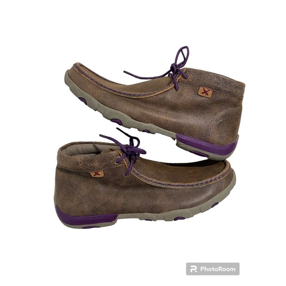 Twisted X Other - Twisted X chukka boot high top driving moccasins purple lace leather 9M